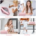 thumbnail image 5 of Rirool Large Capacity Pencil Case with Initial Letter, Expandable Pencil Pouch with Zipper, Cute Aesthetic Pen Bag for School Supplies, Kids Teen Girls Adults Pink, 5 of 5