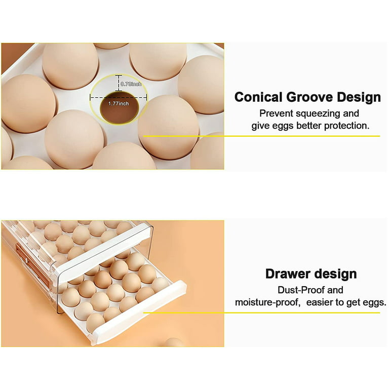 2 Layer Egg Holder Storage Container for Refrigerator Egg Tray Fridge  Organizer