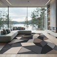 thumbnail image 2 of ODIKA 8'x10' Washable Area Rug Charcoal and Taupe Geometric Abstract Design Contemporary Artistic with Angular Shapes for Living Room, Under Sectional, Family , Durable, Non-Slip, 2 of 7