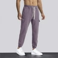 thumbnail image 6 of HAPIMO Men's Jogger Pants Cargo Sweatpants Outdoors Running Elastic Waist Drawstring Casual Relaxed Sport Dungarees Holiday Solid Color Trendy Trousers Athletic Purple M, 6 of 8