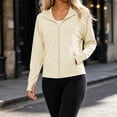 thumbnail image 5 of Plus Size Women's Loose Fit Long Sleeve Solid Color Zipper Hoodie Sun Protection Yoga Jacket Top Soft Versatile Cover Up for Workout Running Outdoor Sports | CSEONE,Yellow 2XL, 5 of 8