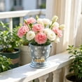 thumbnail image 4 of Aged Metal Flower Bucket for Garden and Home Decor with Carry Handle, Rustic Iron Planter Pot for Porch, Patio, and Indoor Use(Blue), 4 of 5