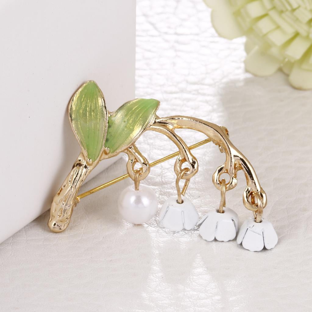 Segolike 5xConvallaria Brooch Pin Bridal Wedding Jewelry Scarf Clips