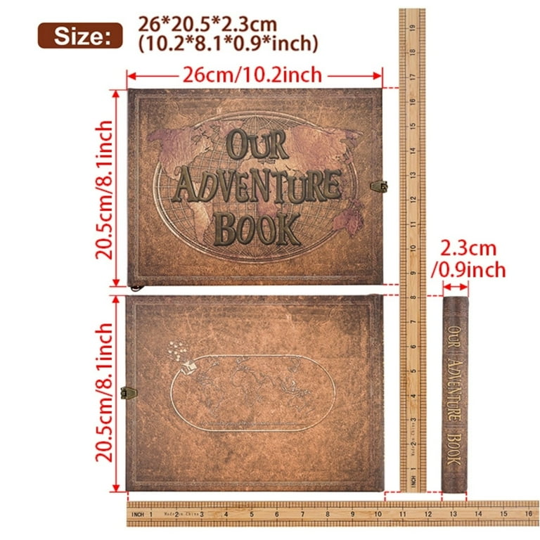 TJT Our Adventure Book 180 Pages Scrapbook Photo Album,Retro Style