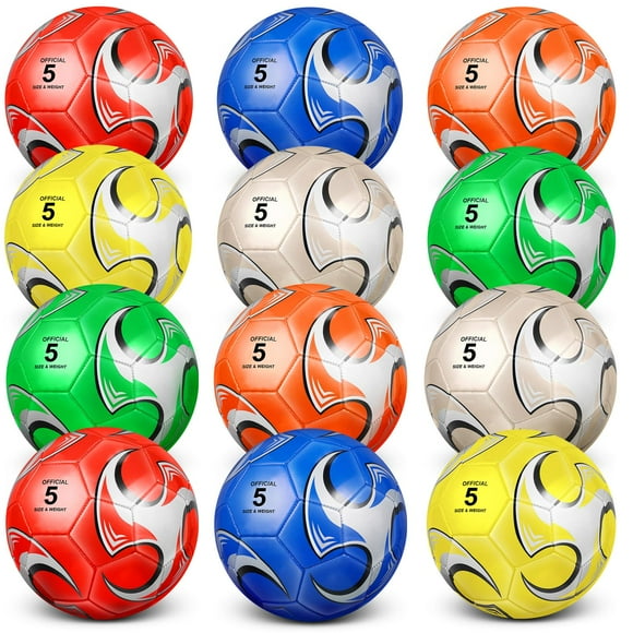 Paquete de 12 balones de fútbol Supervitae, tamaño 3, con bomba para interiores y exteriores