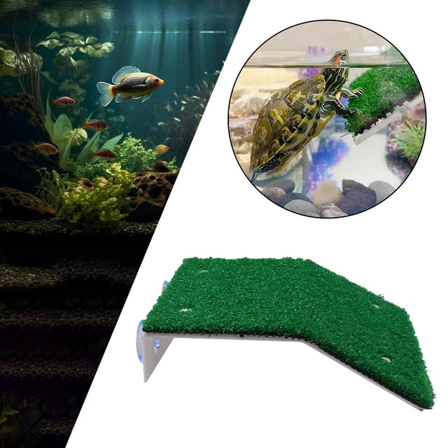 Adorno de para tomar sol para tortugas, con gran poder de succión, accesorio multiusos para descansar, resistente terraza para reptiles. M