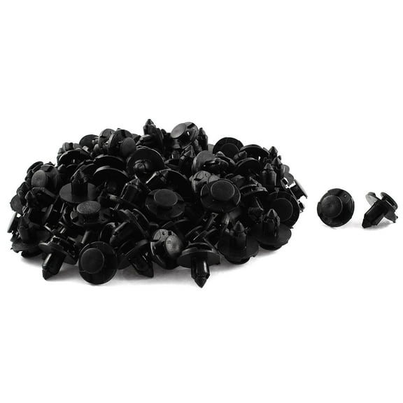 Unique Bargains 100 Pcs Black Plastic Rivet Trim Fastener Mat Clips 8mm x 13mm x 19mm for Toyota