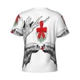 thumbnail image 6 of Vsdgher Moose Kissing Under Mistletoe Print Men's Dry Fit Mesh Athletic Shirts Moisture Wicking Tennis T-Shirt Tops, 6 of 9