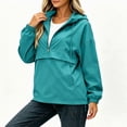 thumbnail image 5 of Dpjklzsn Women's Waterproof Half Zip Hooded Pullover Jacket, Lightweight Anorak with Pockets for Hiking Travel, 5 of 8