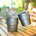 thumbnail image 3 of Arkzeo 300ML Titanium Coffee Cup with Lid Stackable Mug for Outdoor Camping Backpacking with lid, 3 of 7