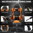 thumbnail image 2 of Gaming Chair With Footrest,Computer Chair With Headrest And Lumbar Support ,Pu Leather Video Game Chairs For Adults, Adjustable Waist-Back ,Office Chair With Pedals, Video Gaming Chair,Orange, 2 of 7