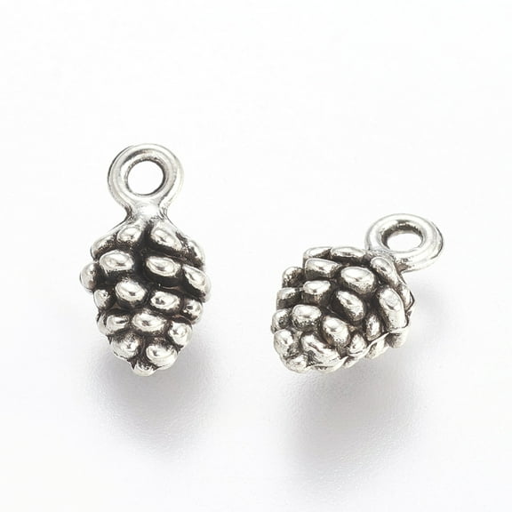 20pc Antique Silver Tibetan Style Pine Cone Pendants Cadmium Free & Lead Free 13mm long 7mm wide 5.5mm thick hole: 2mm DIY