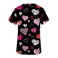 thumbnail image 5 of TIMIFIS Blouse Noire pour Femmes, Manches Courtes, Col en V, Imprimée, Décontractée, avec Poches-Noir, 5 of 5