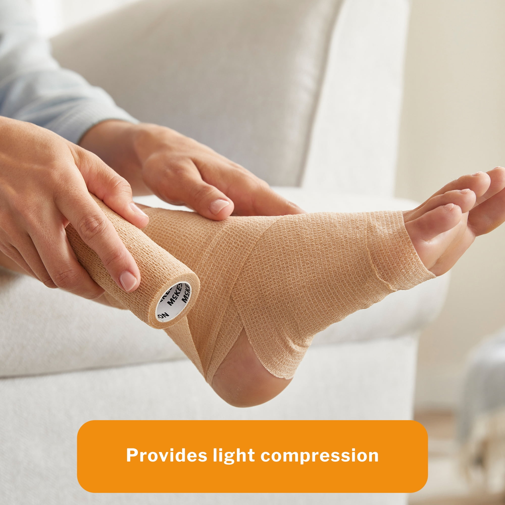 McKesson Cohesive Wound Bandages, Self-Adherent Compression Wrap, 3 in x 5 yd, 1 Count, 24 Packs, 24 Total