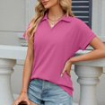 thumbnail image 4 of Raeneomay Tunic Tops for Women Women's Short Sleeved Summer Solid Color Casual Top Short Sleeved Round Neck Top/shirt, 4 of 6
