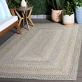 thumbnail image 4 of SAFAVIEH Braided Baxter Striped Machine Washable Reversible Area Rug, Beige/Light Grey, 5' x 5' Square, 4 of 18