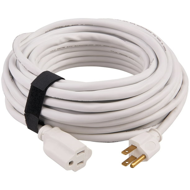 HyperTough White 50' Outdoor Use Extension Cord with 3 Prongs Walmart