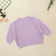 thumbnail image 2 of Generic Baby Girl Boy Toddler Solid Knit Sweater Boy Cotton Cute Round Neck Long Sleeve Pullover Top Fall Winter Clothes Blouse Pullover Sweatshirt Warm Kids Tops(12-18 Months,Purple), 2 of 4