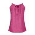 thumbnail image 6 of Meichang Halter Tops for Women Eyelet Tank Tops Flowy High Neck Sleeveless Summer Tops 2024 Trendy Solid Bandage Vest Shirts Dressy Casual Blouses Vest Tops Hot Pink XL, 6 of 9