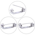 thumbnail image 4 of 100pcs Silver 20mm Stainless Steel Bar Pins Brooch Pin Backs Safety Catch Pins Craft Pin Back Clasp Brooch with 2 Holes, 4 of 6