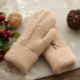 thumbnail image 2 of Dalrosia Winter Warm Mittens for Women, Cozy Thick Knitted Gloves & Mittens Warm Soft Lining Cold Weather Accessories Gifts, 2 of 2
