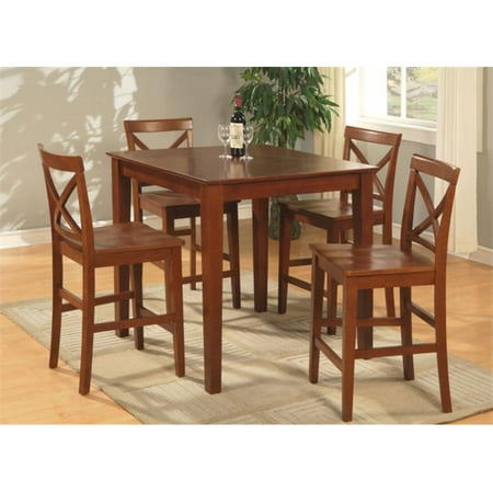 PUBS5-BRN-W 5 Piece counter height dining set-pub table and 4 counter height chairs PUBS5-BRN-W 5 Piece counter height dining set-pub table and 4 counter height chairs