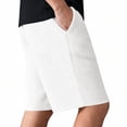 thumbnail image 5 of Men's Biker Shorts Casual Solid Color Drawstring Wide Leg Spandex Elastic Waist Gym Shorts with Pockets White S-3XL, 5 of 9