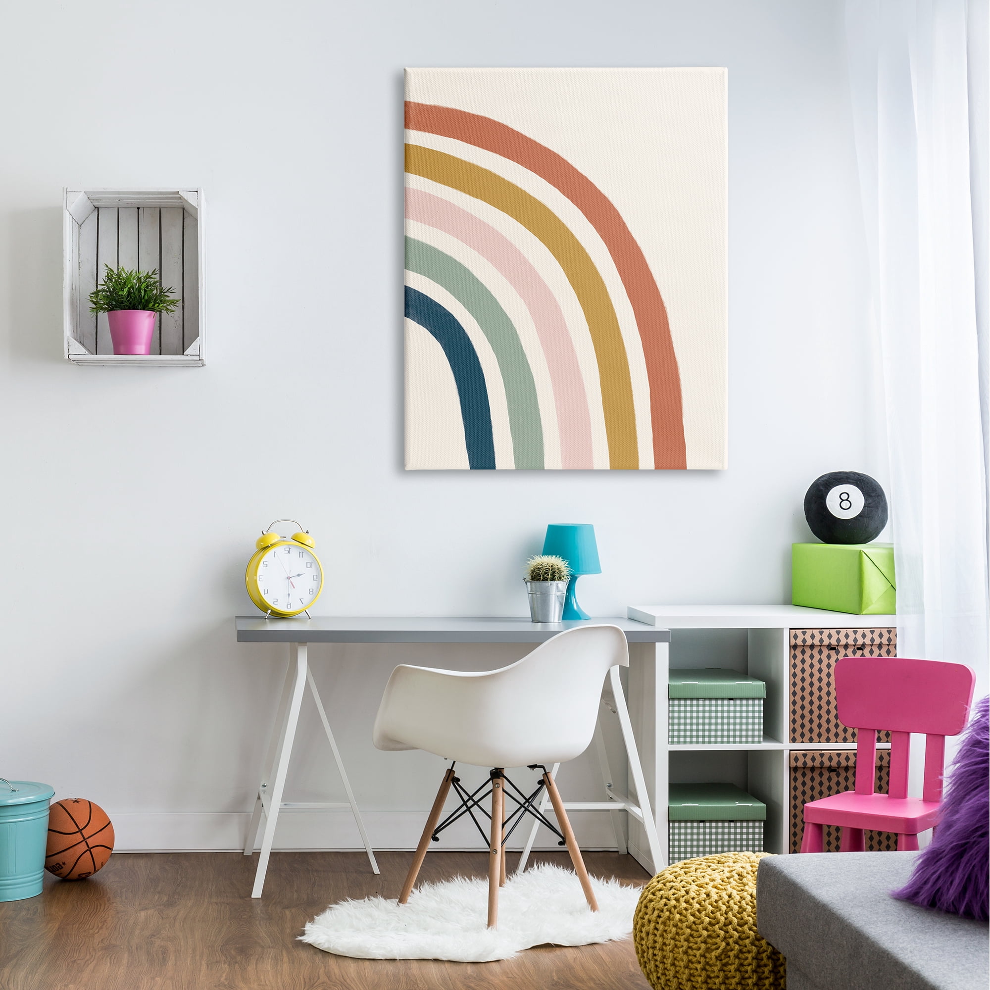 Stupell Industries Sandy Rainbow Right Side Geometric Stripes,36 x 48, Design by Deborah Curiel