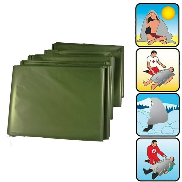 4Pack Emergency Blanket Ultra Light Reusable Emergency Mylar Thermal Blanket for Outdoors Camping Hiking Survival