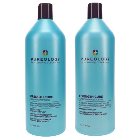 Pureology Strength Cure Shampoo 33.8 oz & Strength Cure Conditioner 33.8 oz Combo Pack