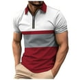 thumbnail image 4 of JIANJIA Mens Polo Shirts Autumn Winter 3D Gradient Print Large Size Casual Loose Zipper Short Sleeve Tops Activewear, 4 of 4