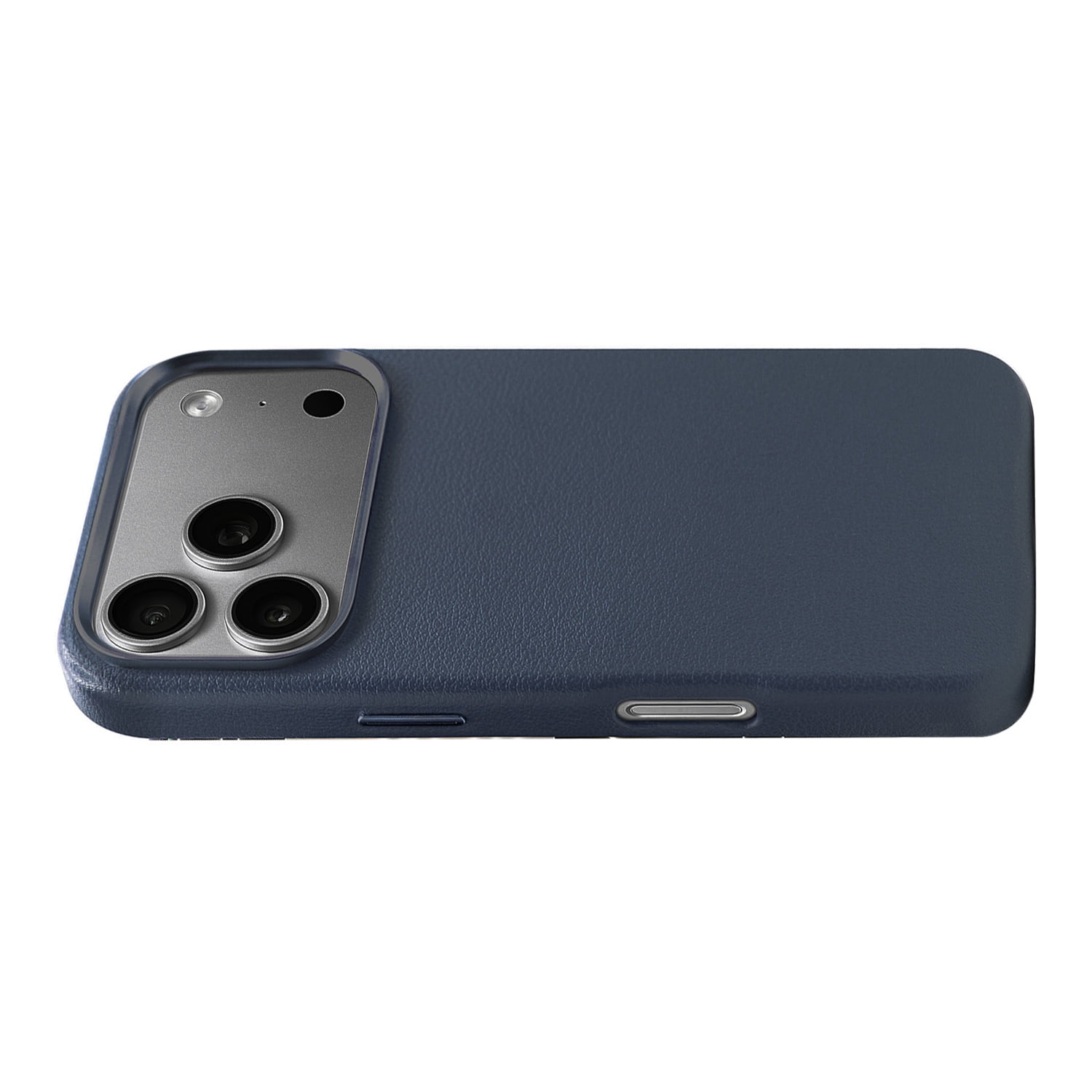 Soft Leather Protective Case Compatible with Wireless Charging for iPhone 17 Pro Max - Navy Blue