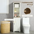thumbnail image 3 of kleankin Slim Bathroom Storage Cabinet with Open Shelves & Cupboard, Freestanding Linen Tower Tall Skinny Bathroom Storage Cabinet Door Shelves, White, 3 of 9