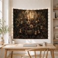thumbnail image 5 of Floral Urn Still Life Set Against Dark Green Filigree, Moody Gothic for Decor Enthusiasts, Vintage Botanical Art, Halloween Gift, Tapestry Wall Hanging for Bedroom and Living Room, 5 of 7