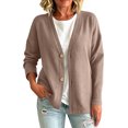 thumbnail image 5 of IAJDKMEK Women's Button Front Solid Color Cardigan - Long Sleeve Knit, Fall Cardigan for Women, Soft Cashmere, Everyday, 5 of 6