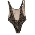 thumbnail image 4 of Victoria's Secret Shine Strap Plunge One-piece Swimsuit Side Boob High Cut Leopard Size Large NWT, 4 of 4