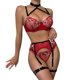 thumbnail image 1 of Gibobby Conjunto de lencería Sexy Conjunto de falda a cuadros para mujer con ribete de encaje y falda(Rojo, M), 1 of 5