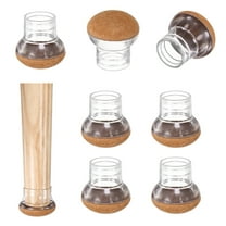 Uxcell 8 Pack Chair Leg Floor Protectors Fit 0.78"-1" Silicone Cups Round Felt Furniture Pads for Chair Leg Covers