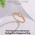 thumbnail image 3 of Round Engagement Ring for Women by Ginger Lyne .5 Ct Simulated Diamond Sterling Silver Wedding Rings, 3 of 6