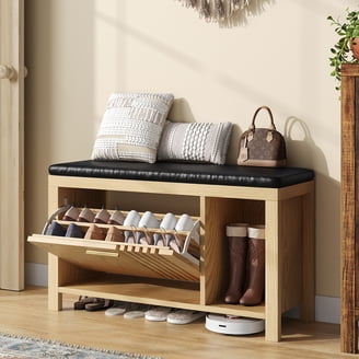 KidKraft Nantucket Wood Storage Bench with Three Bins, White