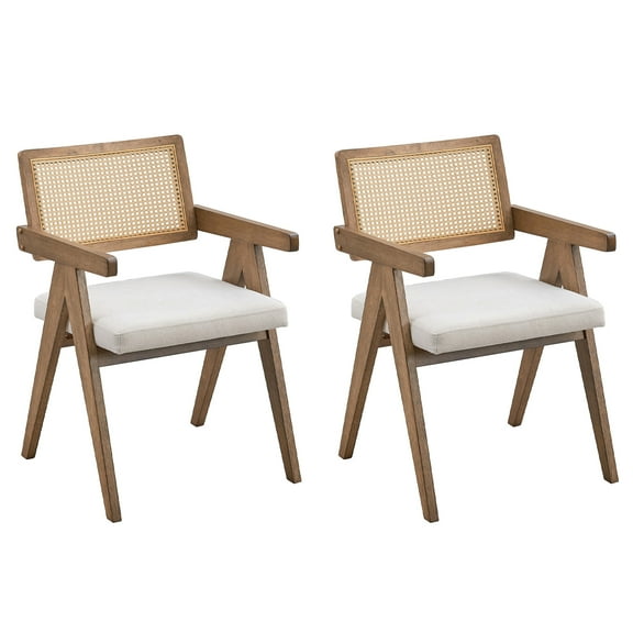 Mid Century Dining Chairs With Upholstered Wooden Frame - 2 For Different Places Solid Rubber Wood Upholstery 23.78"d X 21.28"w 32.87"h Seat Height 19.41 (two ) Style Prominent