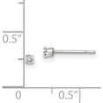 thumbnail image 4 of Sterling Silver 2mm Round Snap Set Cz Stud Earrings (2 X 2) Made In United States qe7471, 4 of 5
