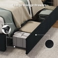 thumbnail image 6 of Full/Queen/King Size  Bed Frame with 4 Storage Drawers, Platform Bed Frame with Upholstered Channel Tufted Wingback Headboard, Strong Wooden Slats Support, No Box Spring Needed, 6 of 8