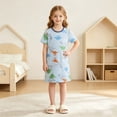 thumbnail image 5 of akafmk Girls Dresses Knit Short Sleeve T-Shirt Dress Cute Thin Breathable Sleepwear Loungewear Casual Summer House Dresses, 3-13 Years, 5 of 6