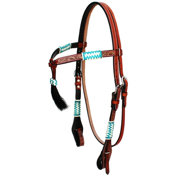 Horse Western Tooled Leather Browband Headstall Bridle 78FK26HB