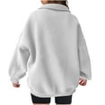thumbnail image 4 of ZyeKqe Half Zip Sweatshirts for Women Oversized Long Sleeve Fleece Lined Pullover TopsFall Teen Girl Trendy Clothes, 4 of 7
