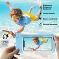 thumbnail image 3 of 2 Pack Waterproof Phone Pouch, Underwater Phone Case Up to 7", Dry Bag for iPhone 16 15 14 13 Pro Plus Max, Galaxy S24 S23 S22 Ultra Pixel, Beach Essentials -Blue & Black, 3 of 14