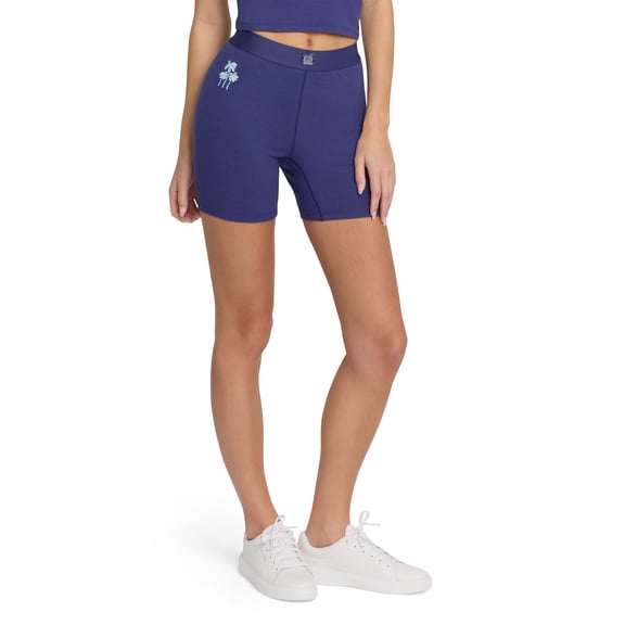 Mills by Millie Bobby Brown Women's Embroidery Ribbed Bike Short, Sizes XXS-XXL