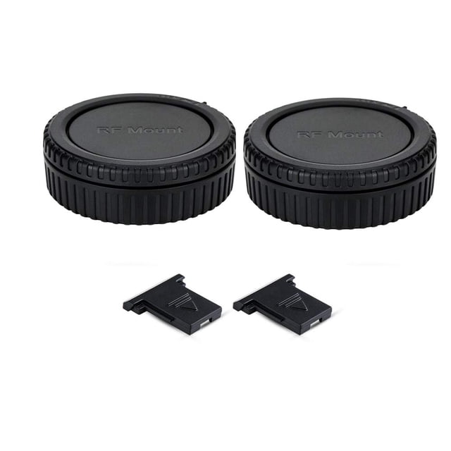 Tapa de cuerpo y tapa de lente trasera para cámara Canon EOS con montura RF (paquete de 2)