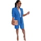 thumbnail image 4 of WOKANSE Conjunto de chaqueta de traje de manga larga para mujer, pantalones cortos con bolsillo, dos piezas, conjunto de blazer con botones, 4 of 5